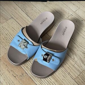 Dr. Scholl's Women's Light Blue and Brown Sandals size 9- brand new